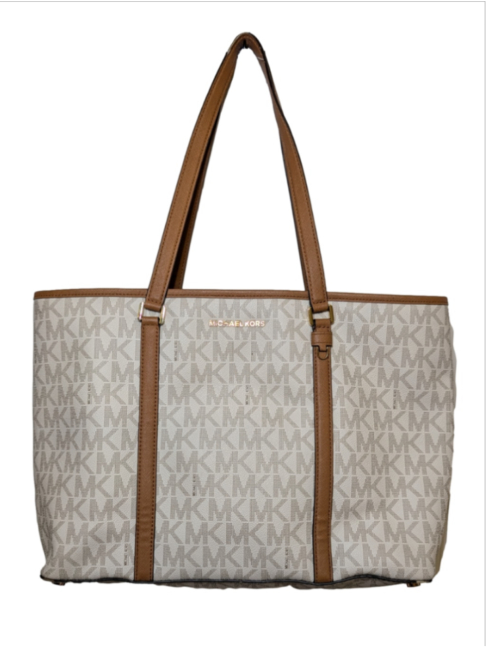 Michael Kors Sady Tote Bag Large Cream MK Logo Shoulder Handbag